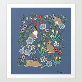 with early spring flowers Art Print