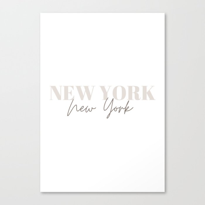 New York New York Taupe Canvas Print