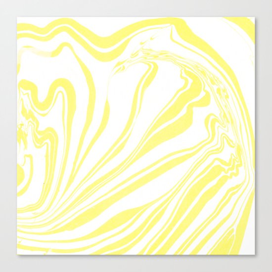Yellow Marble Ink Watercolor Canvas Print