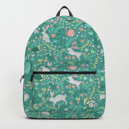 Spring Pattern of Bunnies with Turtles Backpack