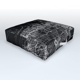 Winnipeg Black Map Outdoor Floor Cushion