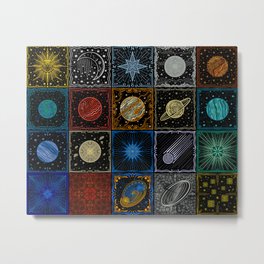 Astronomical Alchemy 20 Tile Collage Metal Print | Supernova, Binarystar, Compass, Blackhole, Nightsky, Drawing, Outerspace, Astronomicalalchemy, Starcluster, Planets 