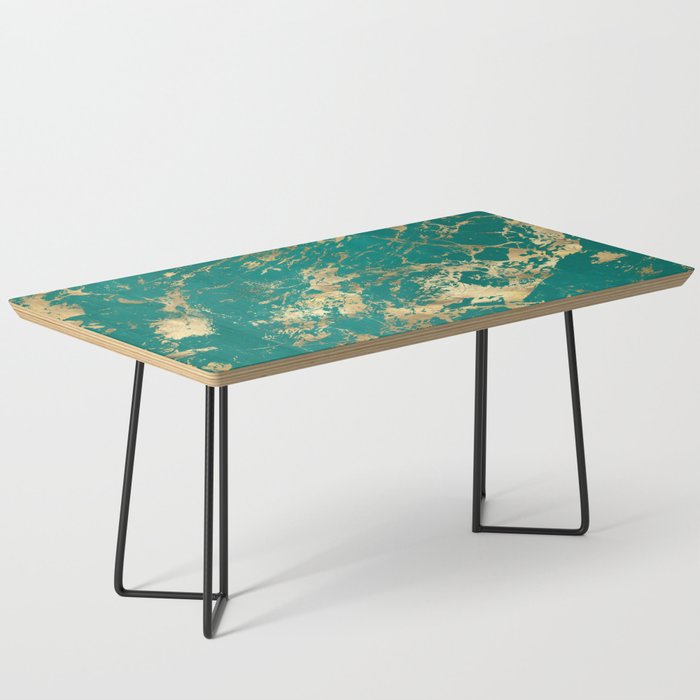 Teal & Gold Marble 06 Coffee Table