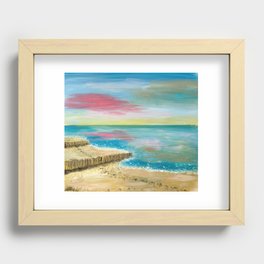 Dunster Beach in the evening Recessed Framed Print