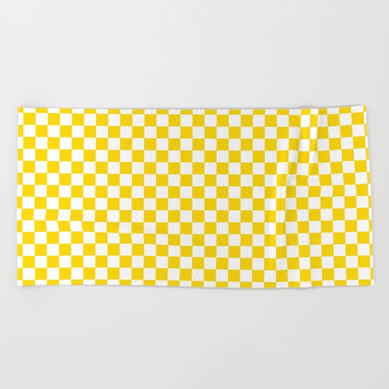 Checker (Gold/White) Beach Towel