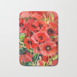 Red Poppies red floral pattersn texture poppy flower design Bath Mat | Redpoppies, Poppies, Other, Redcolor, Wildflowers, Floralart, Girlsroom, Redtexture, Floraltexture, Floraldesign 