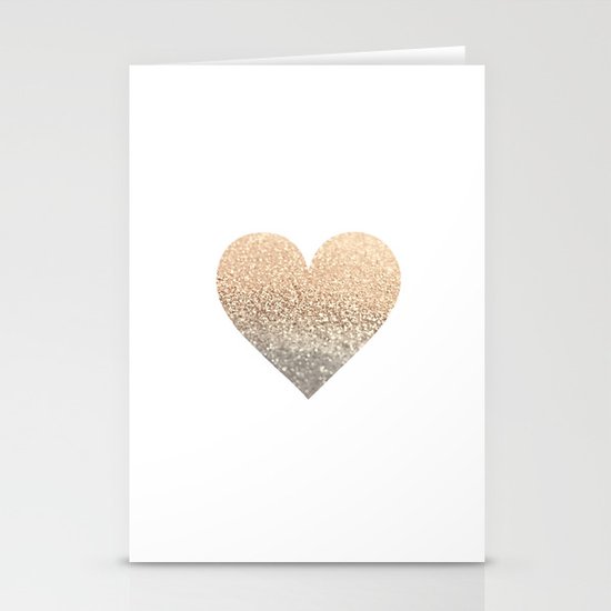 GOLD HEART Stationery Cards