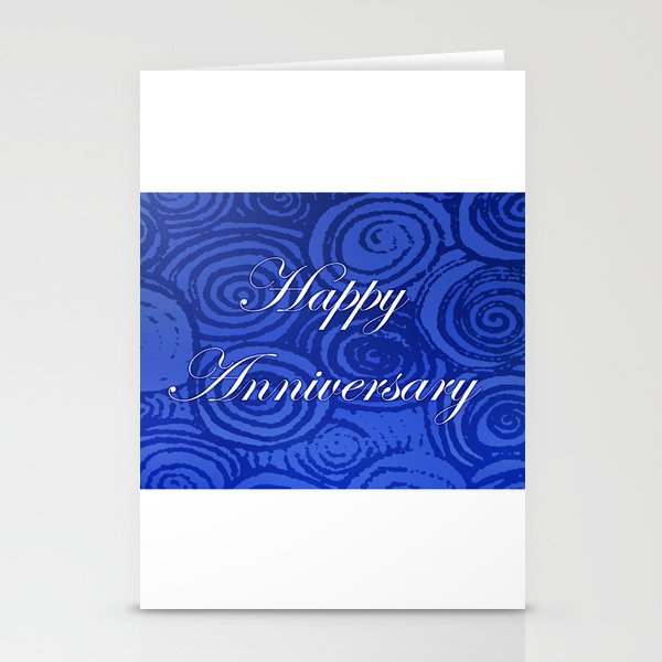 Anniversary Swirls Blue Stationery Cards