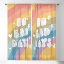 No Bad Days Rainbow Quote Sheer Curtain