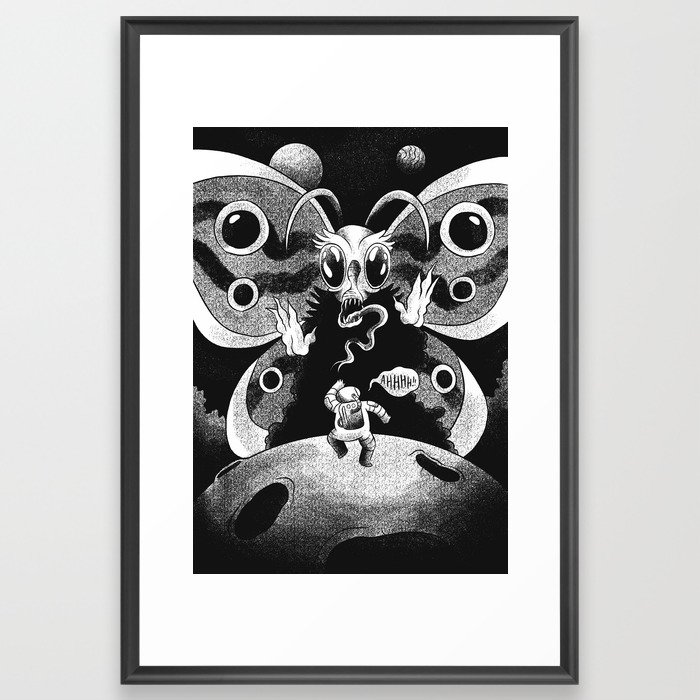 Scary Butterfly in Outer Space Framed Art Print