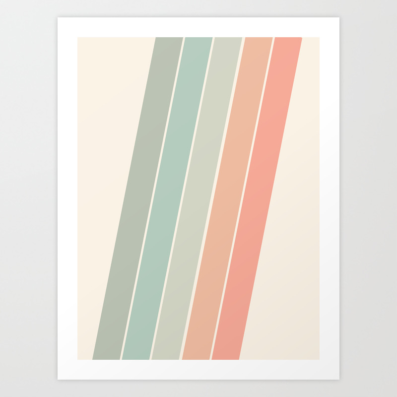 Trippin Retro 70s Socal Minimal Striped Abstract Art California