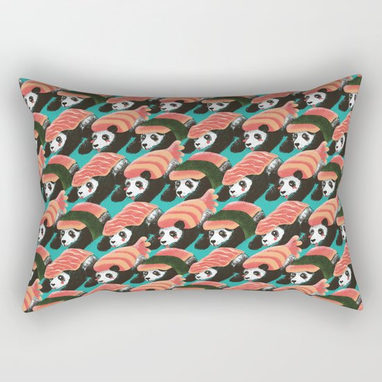 Sushi Panda Pattern Rectangular Pillow