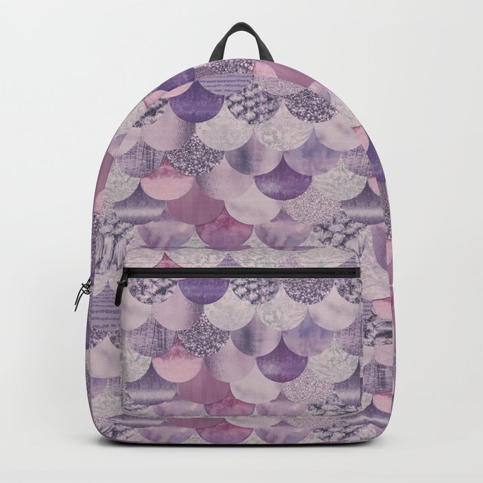 Pale Pink Pastel Glamour Mermaid Scale Pattern Backpack