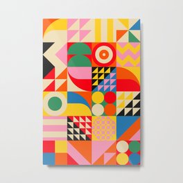 Happy Colorful Geometric Tropical Jungle Metal Print | Modernabstract, Colorful, California, Geometric, Pop, Boho, Curated, Retro, Happy, Summer 