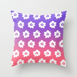 Gradient and whimsical line drawing blossom pattern 9 Throw Pillow