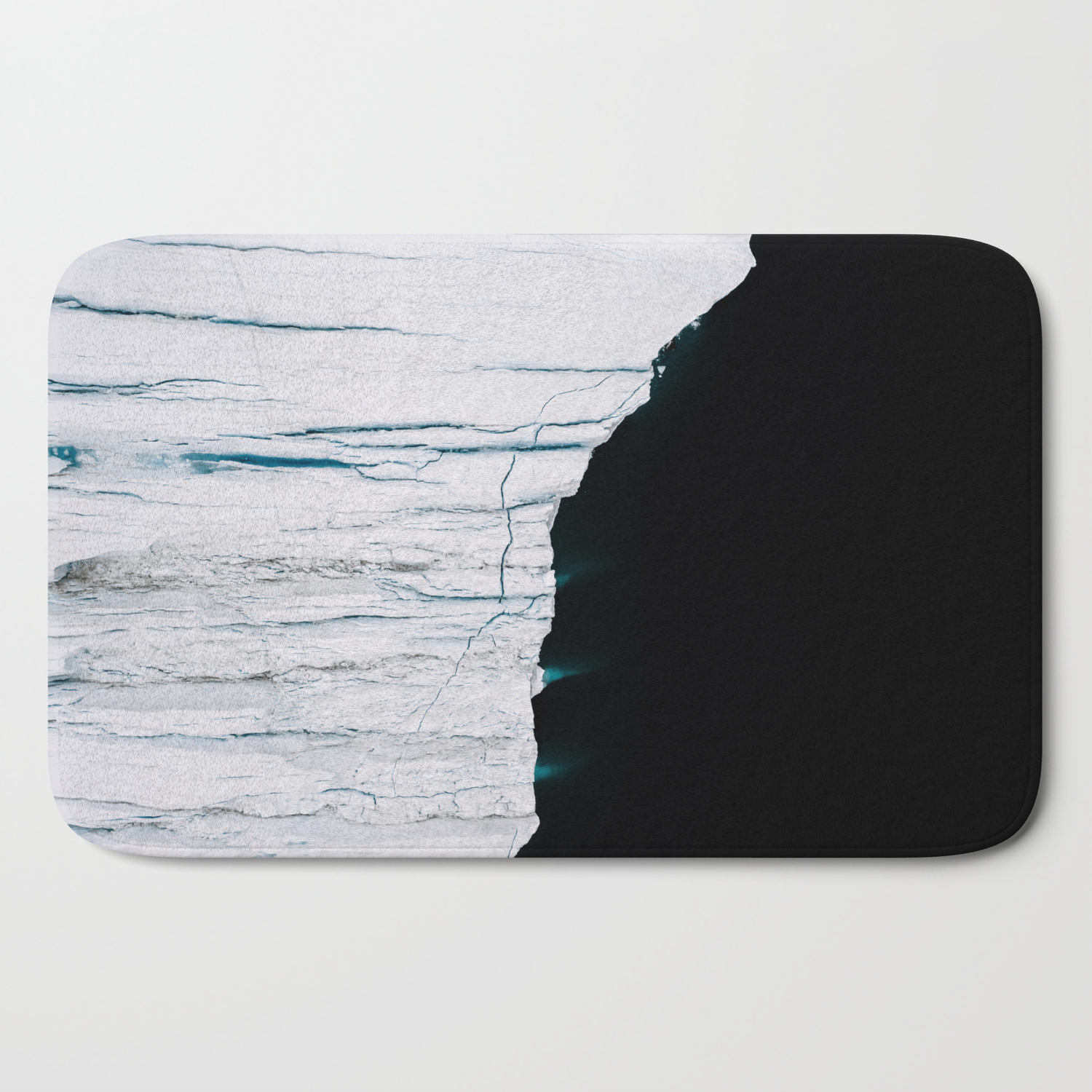 Black And White Abstract Minimal Iceberg Aerial View In