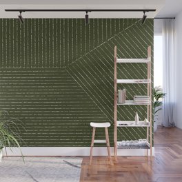 Lines (Olive Green) Wall Mural