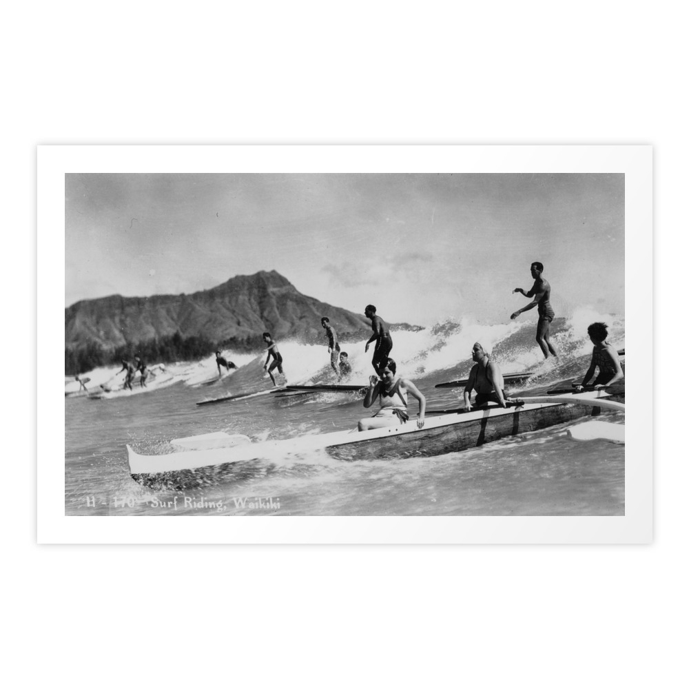 Vintage Surfing Hawaii Art Print by vintagesurfphotos