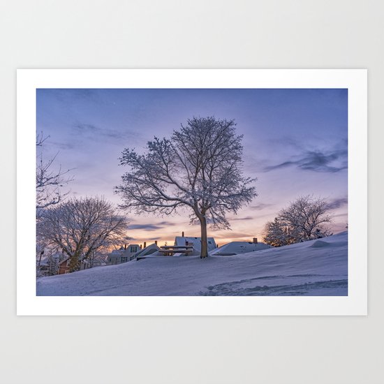 Winter sunset Art Print