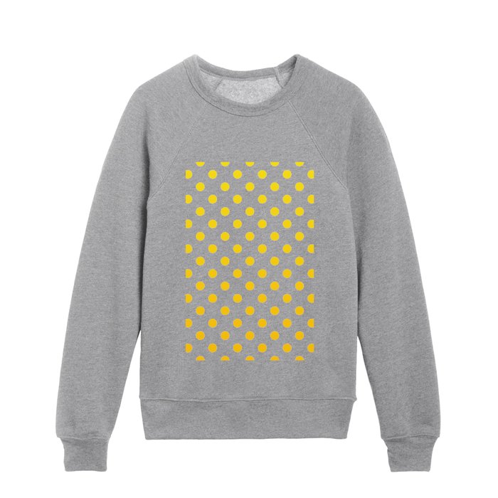 White Big Yellow Dots Boho Collection Kids Crewneck