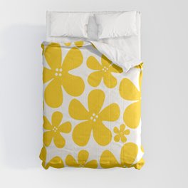 Yellow floral flowers pattern Comforter