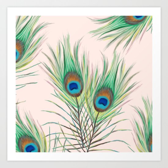 Unique Peacock Feathers Pattern Art Print