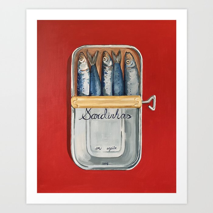 Tinned Fish Art Print by Wallace May | Society6