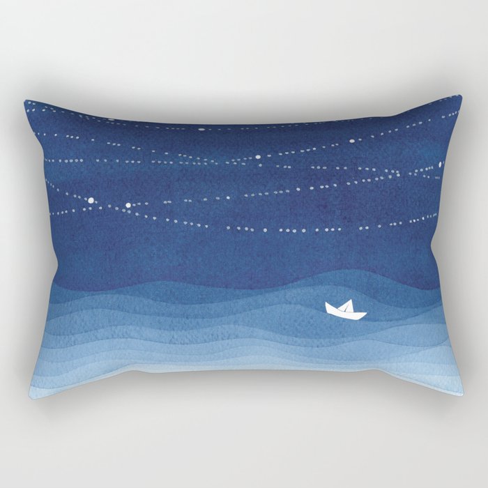 Follow the garland of stars, ocean, sailboat Rectangular Pillow