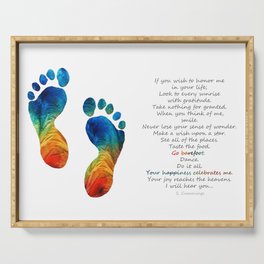 Go Barefoot - Sympathy Condolence Bereavement Art Serving Tray