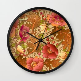 Fall Flowers Wall Clock