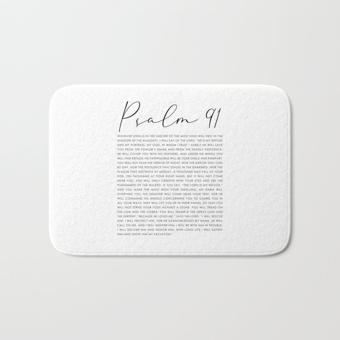 Psalm 91 Whoever dwells in the shelter of the Most High Bath Mat