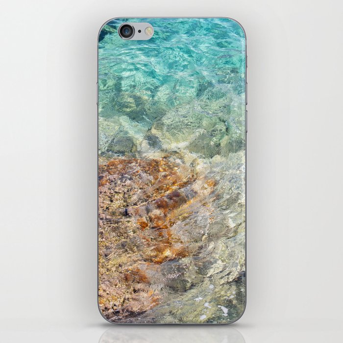 Coastal Splendor: Colorful Volcanic Rock in the Mediterranean Sea iPhone Skin