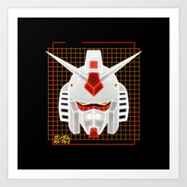 Gundam RX-78-2 Wireframe Art Print