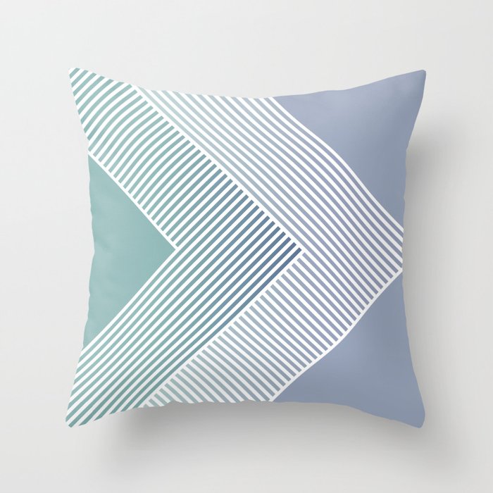 Dusty Teal Vibes - Geometric Triangle Arrows Big Throw Pillow