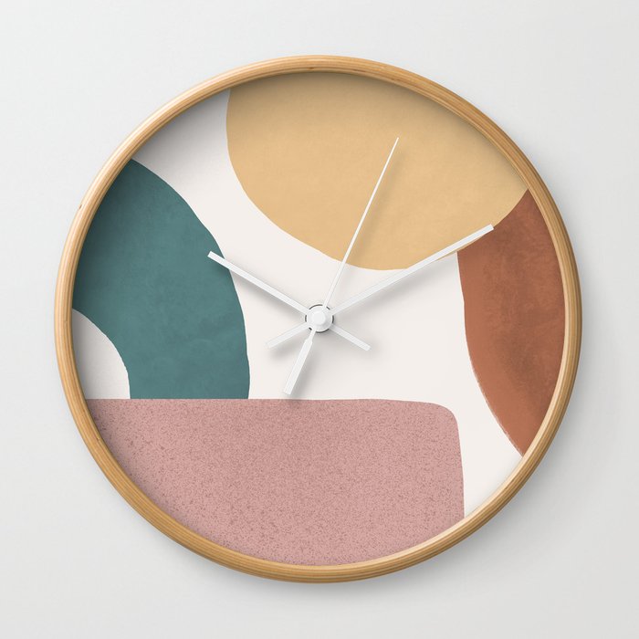 Abstract Earth 1.2 - Painted Shapes Wall Clock