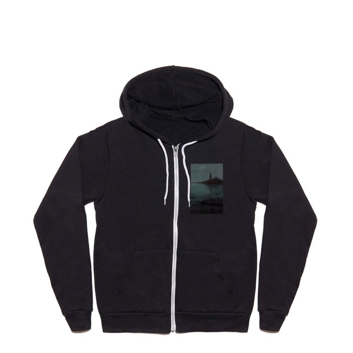 Nocturne in Blue and Silver - The Lagoon, Venice by James McNeill Whistler Full Zip Hoodie