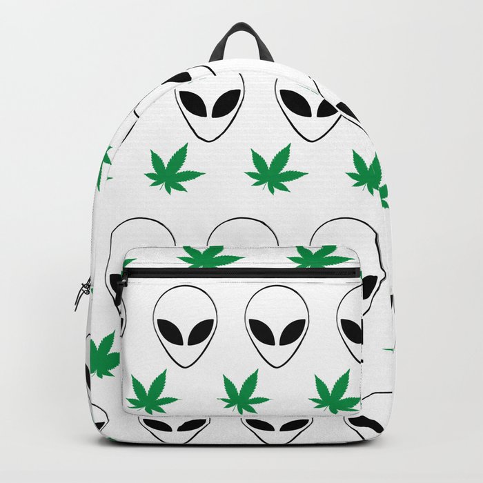 Aliens Weed Pattern Backpack