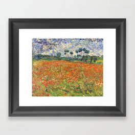 Poppy Field by Vincent van Gogh, 1890 painting Framed Art Print
