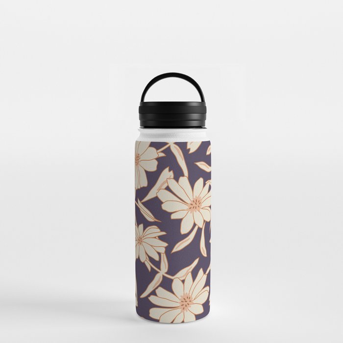 Charismatic Floral on Purple Water Bottle