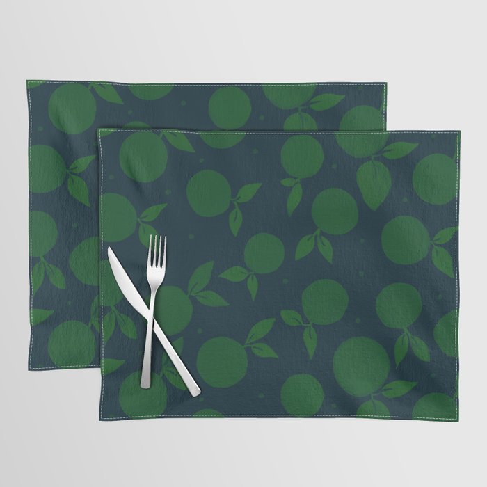Abstract tangerine pattern - green and blue Placemat