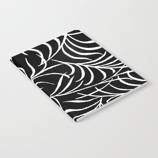 BLACK AND WHITE LEAF PALM Notebook