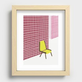 Yellow chair in a red room Recessed Framed Print
