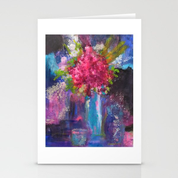 Abstract Flower in Vase Stationery Cards