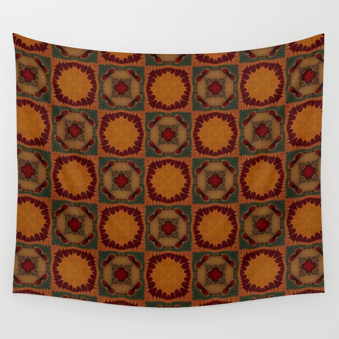 Southwestern Sunset 2 Pattern B -copper ochre sienna olive gold Wall Tapestry