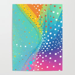 Multicolored background with colorful dots Poster