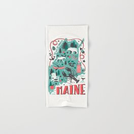 Maine Map Hand & Bath Towel