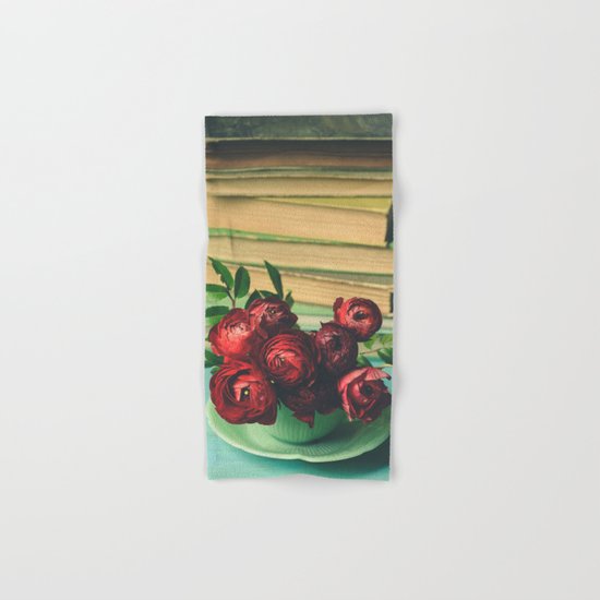 Books and Flowers Hand & Bath Towel