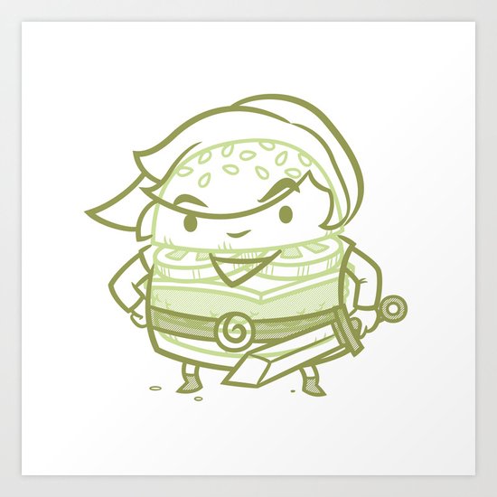 Cheeseburger Link Art Print