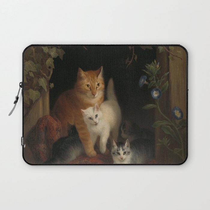 Cat with kittens, 1844 Laptop Sleeve