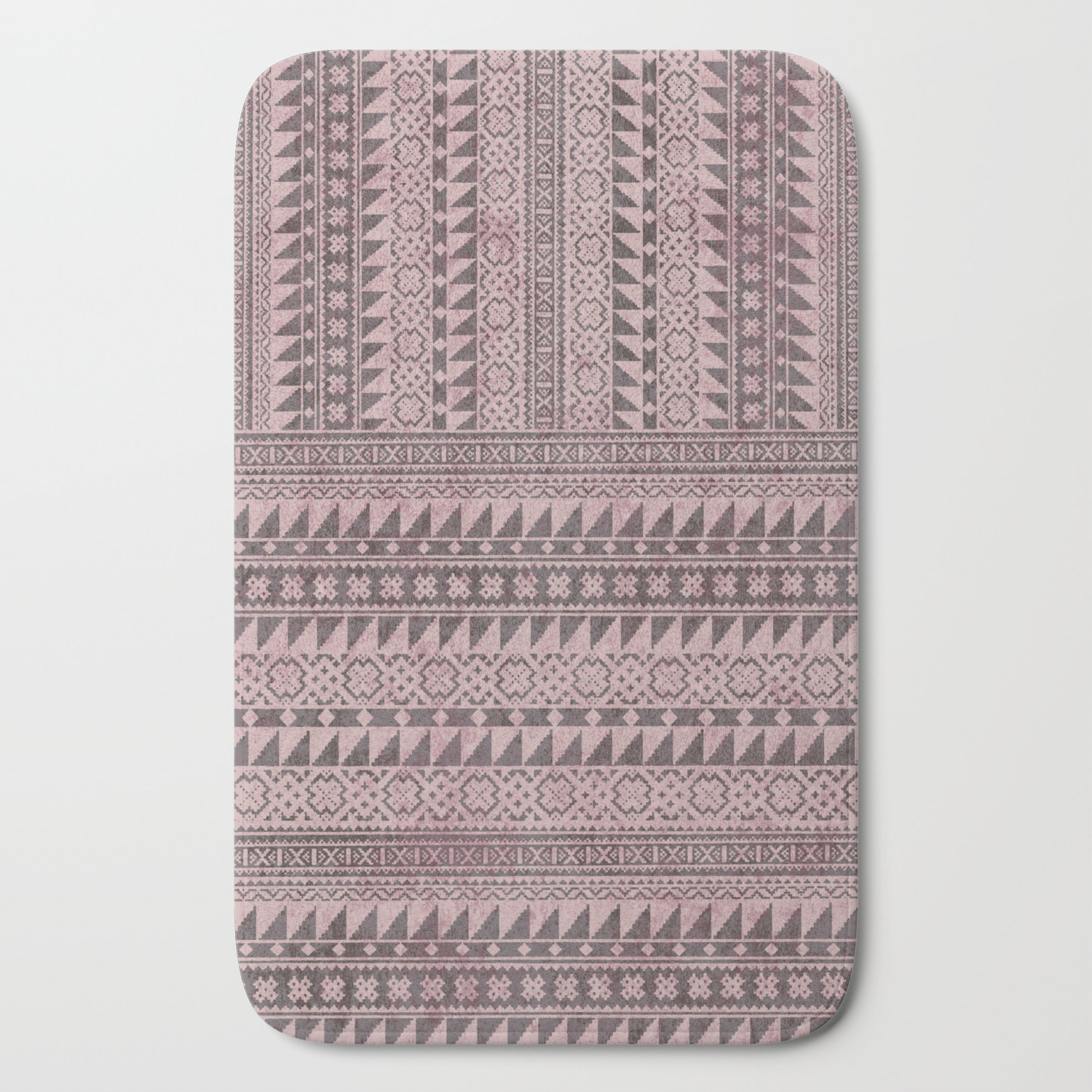 Triangle Kilim In Pale Pink Bath Mat By Mpzstudio Society6